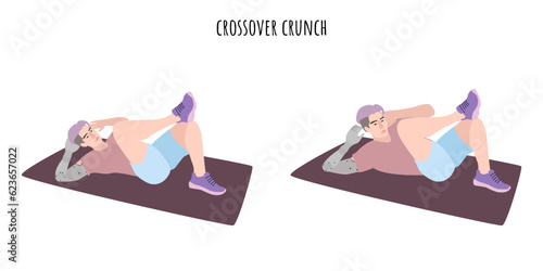Man with a prosthetic hand doing crossover crunch