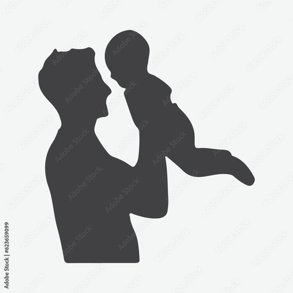 Unbreakable Bond: Heartwarming Silhouettes of Dad and Baby Boy Sharing Precious Moments