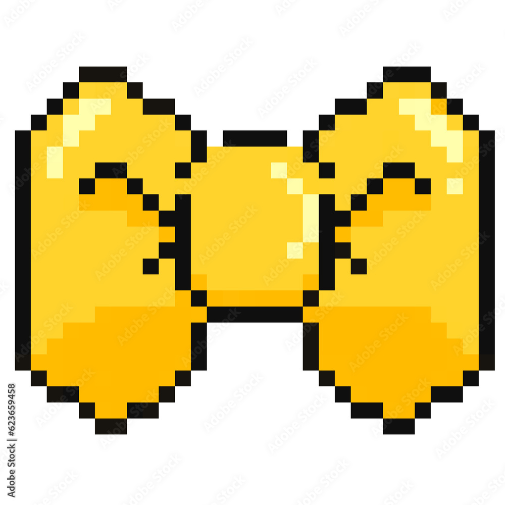 Obraz premium Yellow ribbon pixel art