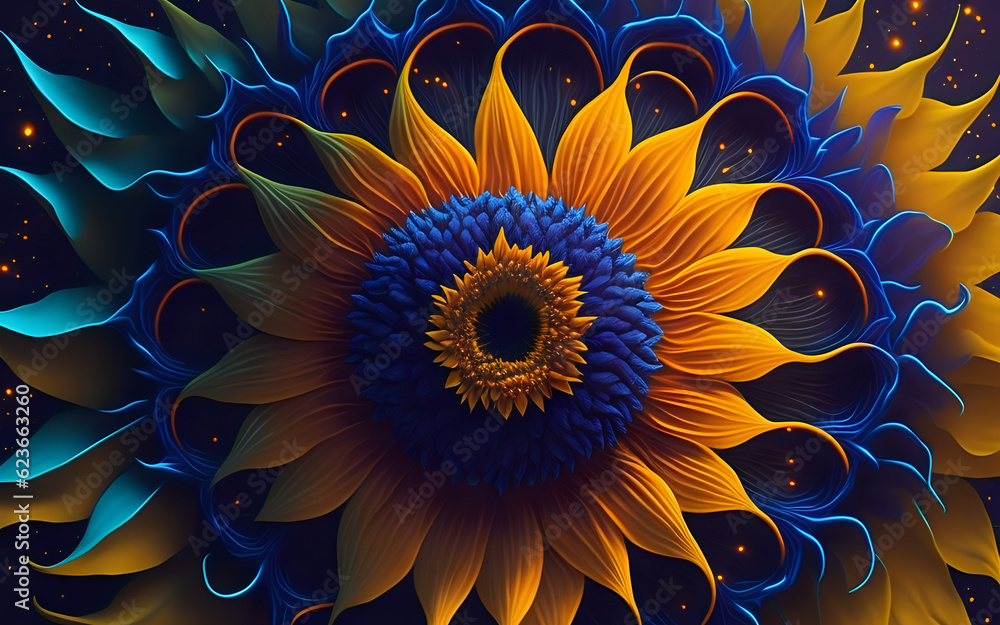 Sunflower floral night background Sunflower floral night background