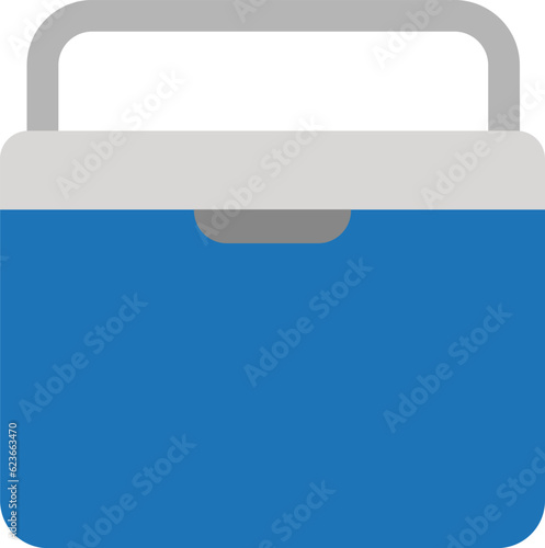 Ice box icon. Handheld refrigerator sing. Ice cooler symbol. Freezer box. Ice cream refrigerator. flat style.