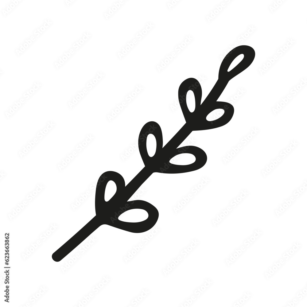 Line sketch herb isolated on white background Line sketch herb isolated on white background