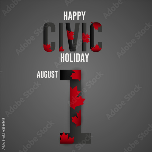 Happy Civic Holiday  1st August. Canada Festival concept. Web banner and Poster background design vector illustration.