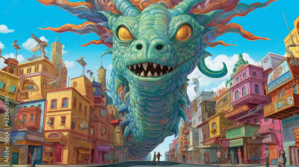 Obraz premium rainbow dragon.