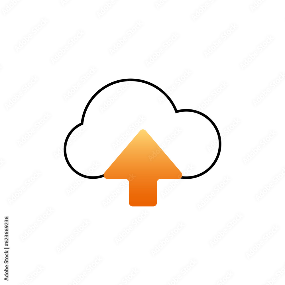 cloud computing with arrow up icon cloud computing with arrow up icon