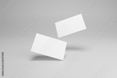 Businesscard mockup（横型名刺2枚グレー背景モックアップ）	