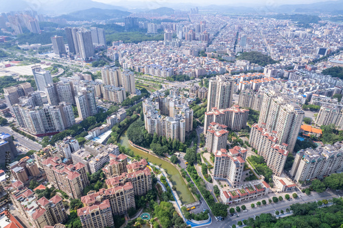 A dense real estate community in Zengcheng District, Guangzhou, China