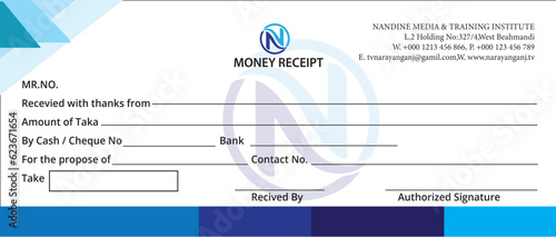 Money Receipt Design vector design| Print template|