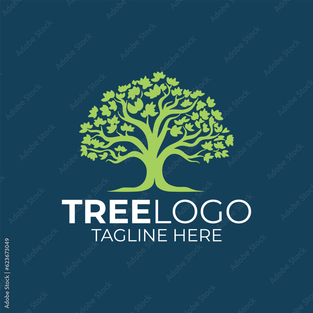 Obraz premium Nature trees vector illustration logo design