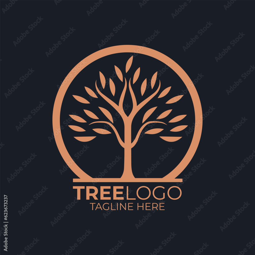 Obraz premium Nature trees vector illustration logo design