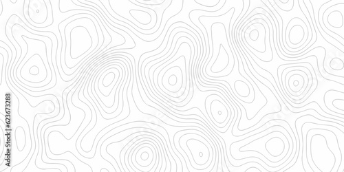 Seamless pattern with White sea map and topographic contours map background,curved reliefs abstract background. Topographic map patterns, topography line map. White background with topographic.