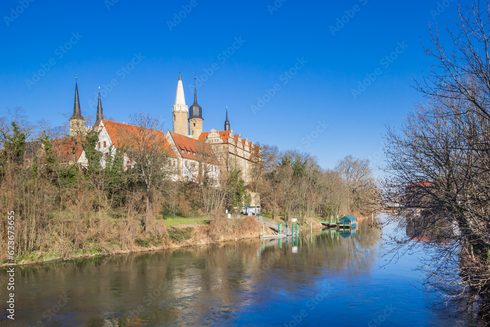 Castle and dom church at the river Saale in Merseburg, Germany