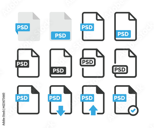 PSD file icon isolated on white background