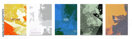 Abstract grunge vintage cover background design collection. Presentation report banner, magazine, social media, creative album art poster layout template.