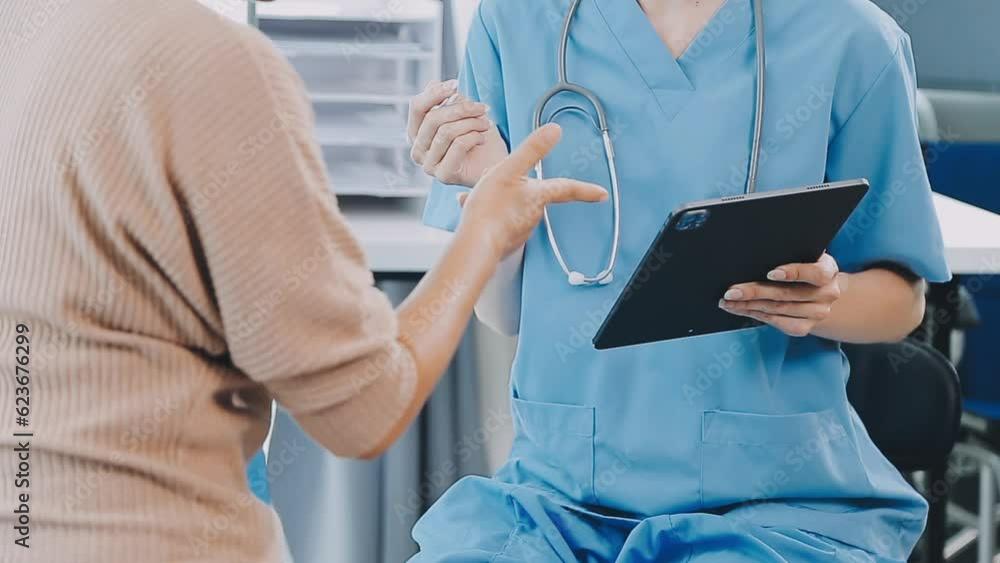 close up doctor, Asian doctor talk with old female patient about disease symptom, doctor use stethoscope listening lung of patient, elderly health check up, happiness hospital close up doctor, Asian doctor talk with old female patient about disease symptom, doctor use stethoscope listening lung of patient, elderly health check up, happiness hospital