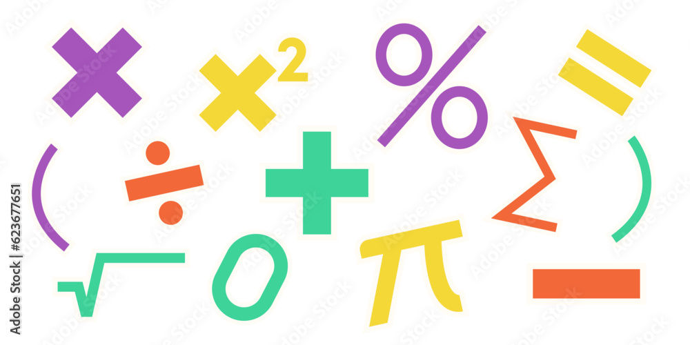 A Set of Pencils Math Icon Elements Illustration A Set of Pencils Math Icon Elements Illustration