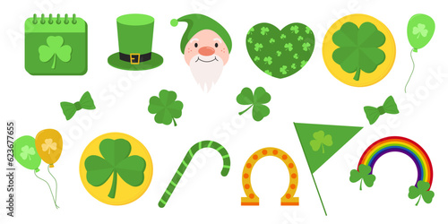 Set of Icons St Patrick Day Illustration