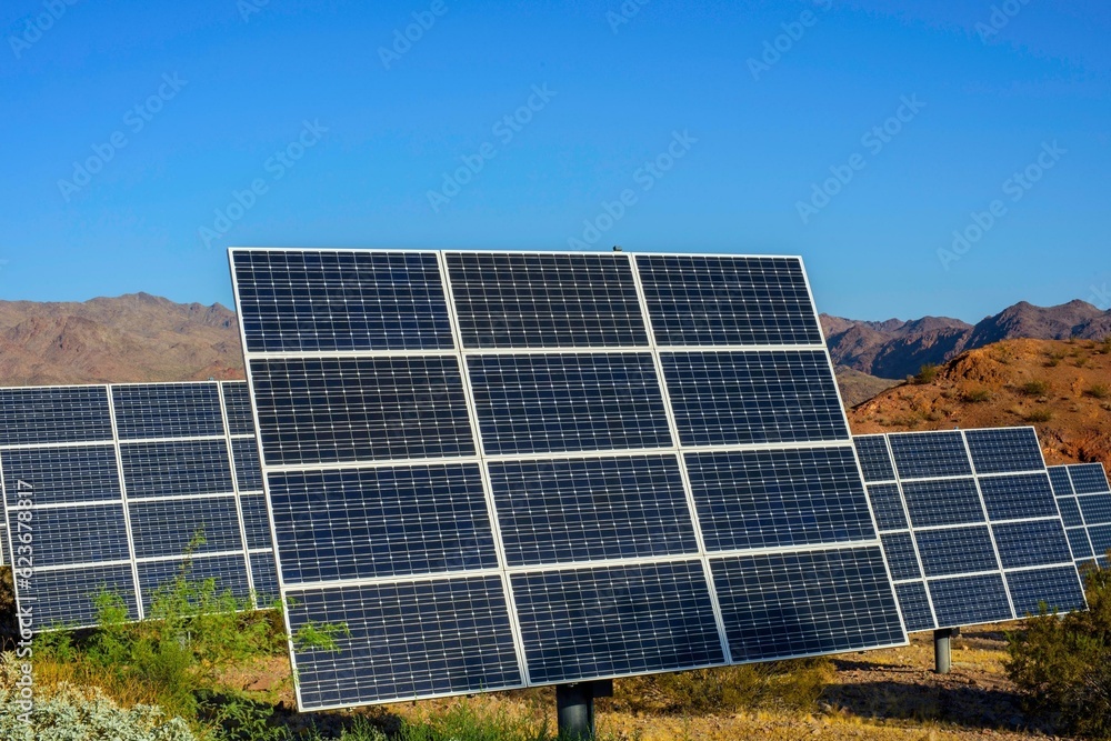 Harnessing Solar Energy: Time-Lapse of Solar Panels near Lake Mead, Nevada, Embracing Renewable Power in 4K Resolution Harnessing Solar Energy: Time-Lapse of Solar Panels near Lake Mead, Nevada, Embracing Renewable Power in 4K Resolution