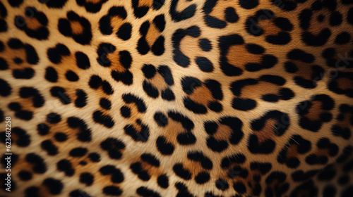 Close up of leopard skin texture background. Generative AI.