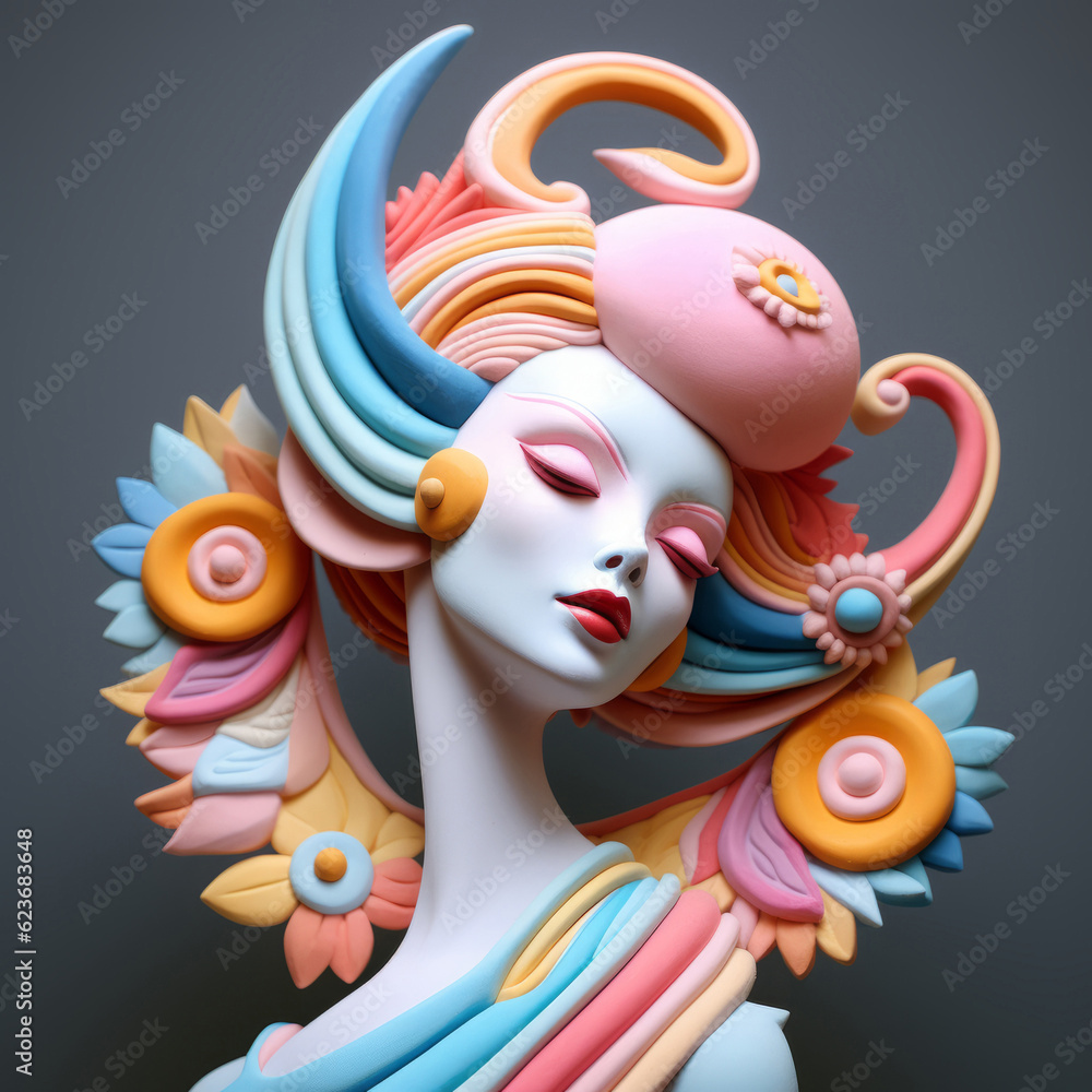 Naklejka premium Pastel Minimalism modern, generative ai