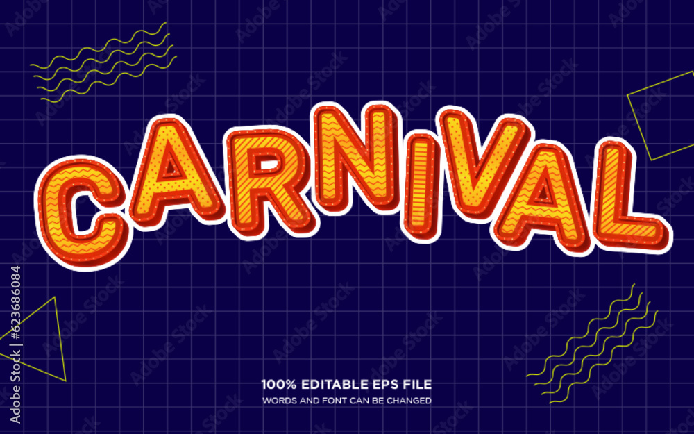 Carnival 3D editable text style effect
Carnival 3D editable text style effect