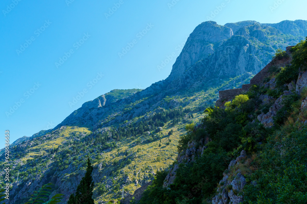 beautiful view of a mountain of Montenegro, concept of travel