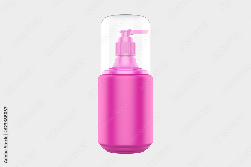 glossy plastic bottle with dispenser mockup for liquid soap shampoo shower gel lotion. 3d illustration glossy plastic bottle with dispenser mockup for liquid soap shampoo shower gel lotion. 3d illustration