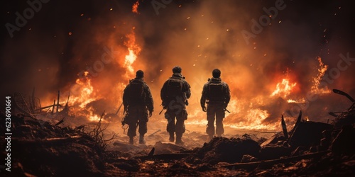 War special forces soldiers destroyed by bombs and smoke