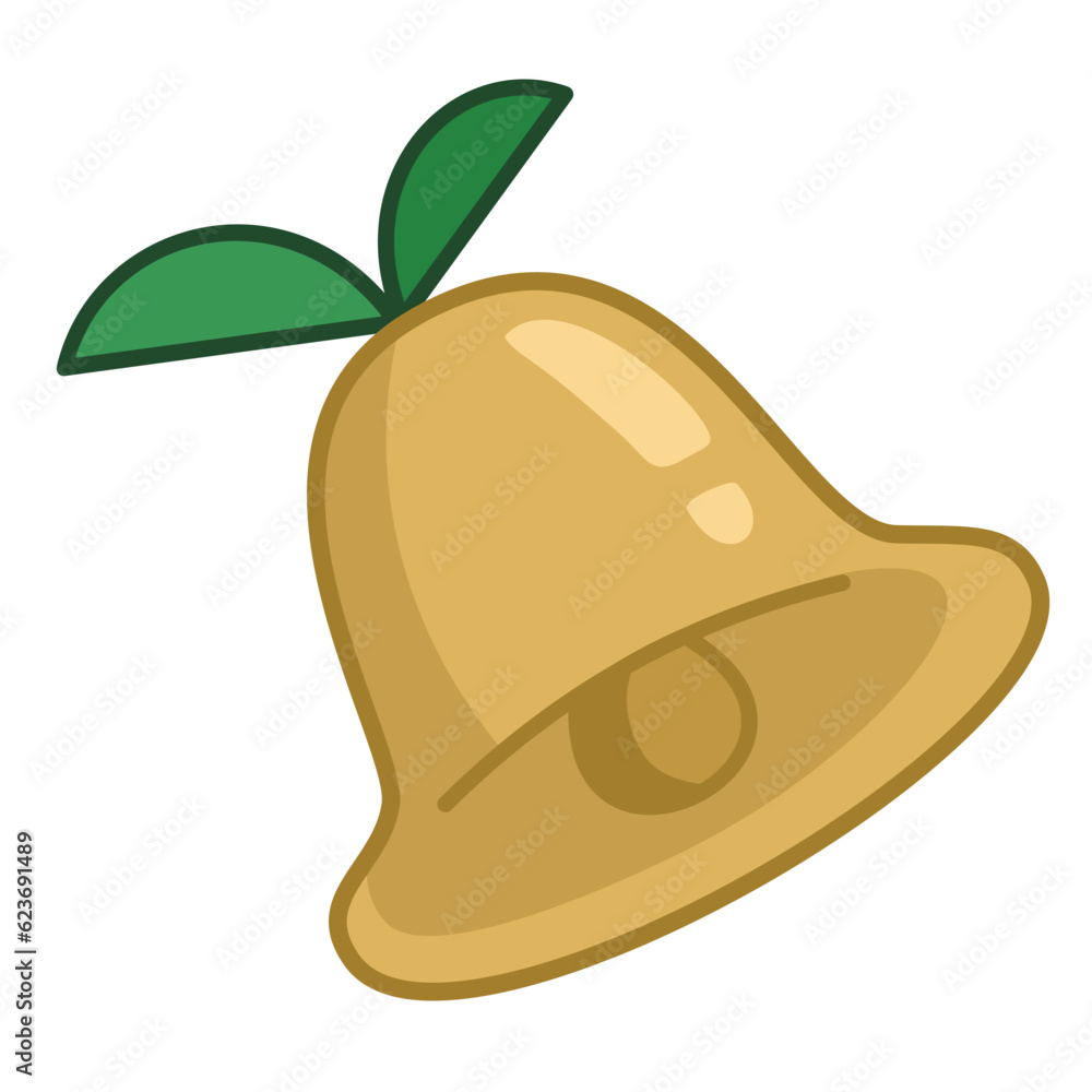 Fototapeta premium A bell with leaves in Christmas Day, new year festival, decorations for celebration, 