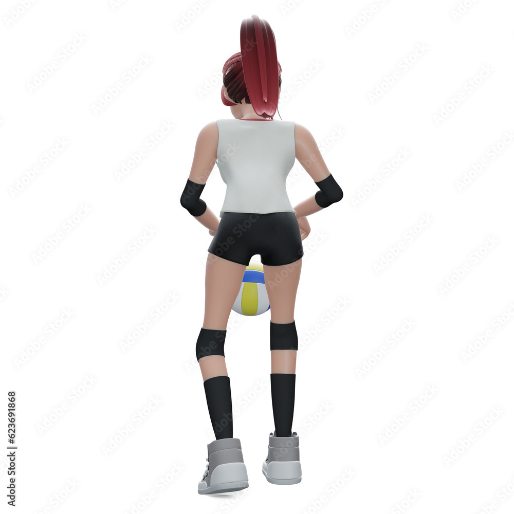 Sportsman getting ready to serve while playing volleyball