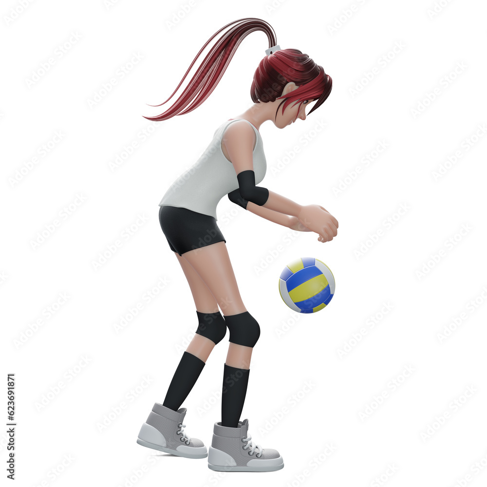 Sportsman getting ready to serve while playing volleyball