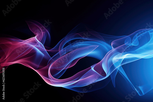 Ai generative. Abstract colored smoke on a dark background