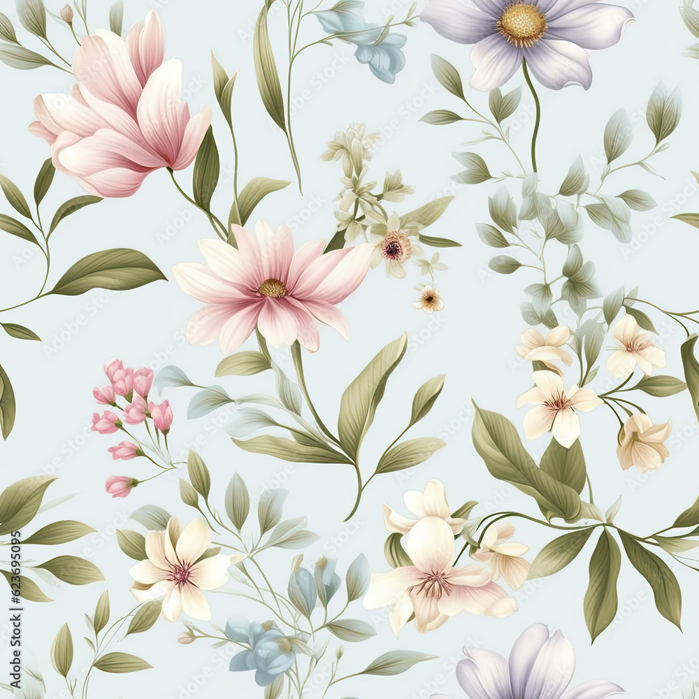 seamless pattern with pink flowers seamless pattern with pink flowers