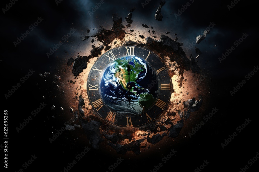 Foto De Extinction Event On Earth Countdown Timer Concept Exploding
