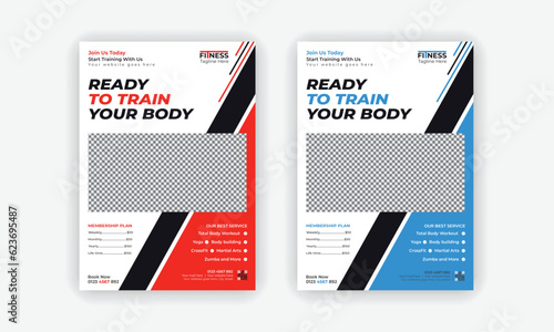 Fitness Gym Flyer and Poster Template or Fitness workout flyer Design or Professional Fitness Gym layout
