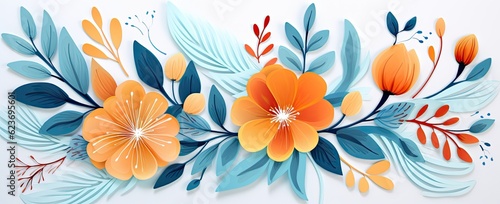 flowers and foliage colorful pattern spring summer background