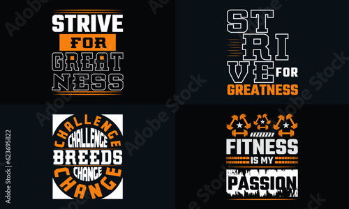 best  typography t shirt design for gym and fitness inspiration and motivation