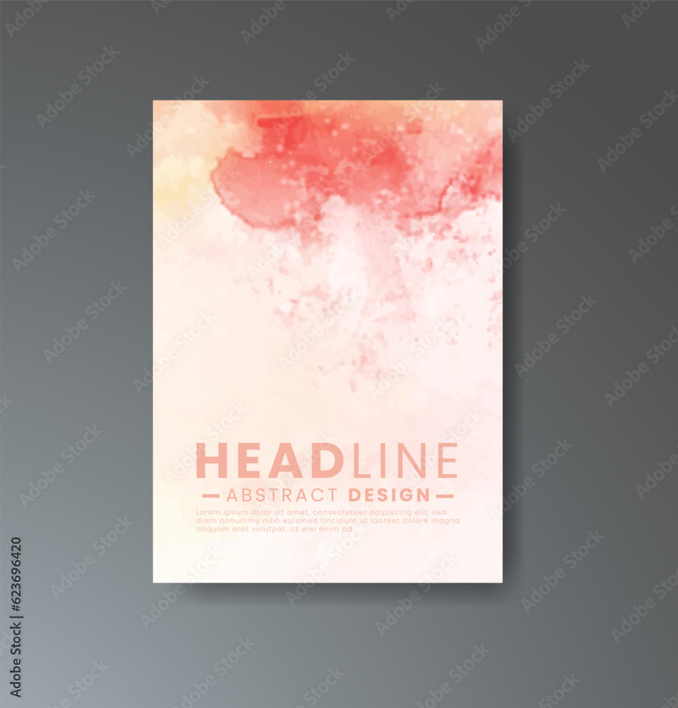 Cover template with watercolor background. Design for your cover, date, postcard, banner, logo.