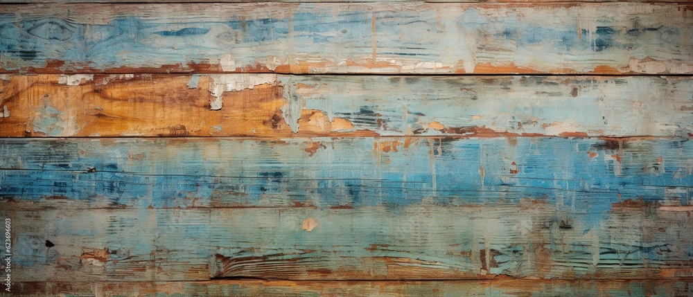 Cracked shabby old paint on wooden fence boards, texture background banner Cracked shabby old paint on wooden fence boards, texture background banner
