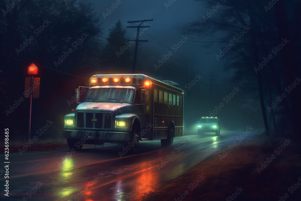 bus in the night