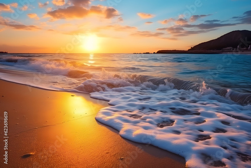 Sunrise and sunset sunny seashore  coastal  scenery  outdoor  beach  wave