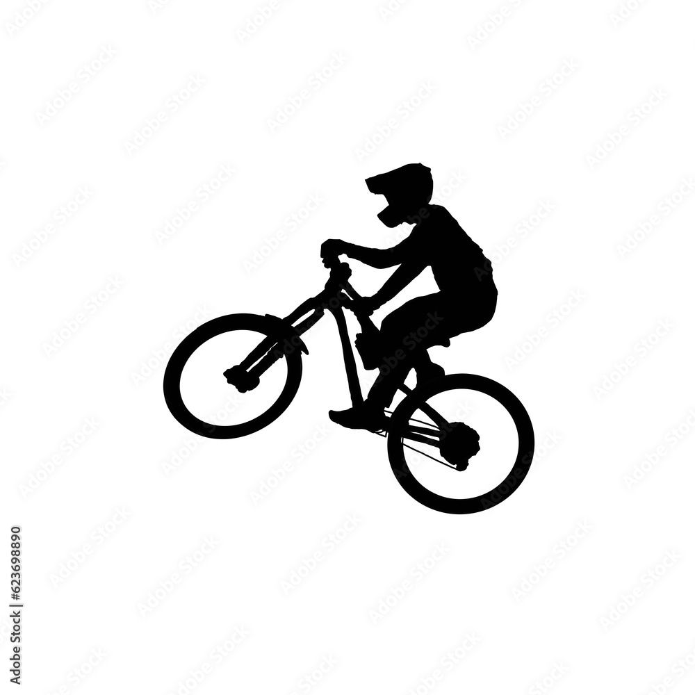 Naklejka premium silhouette of a biker