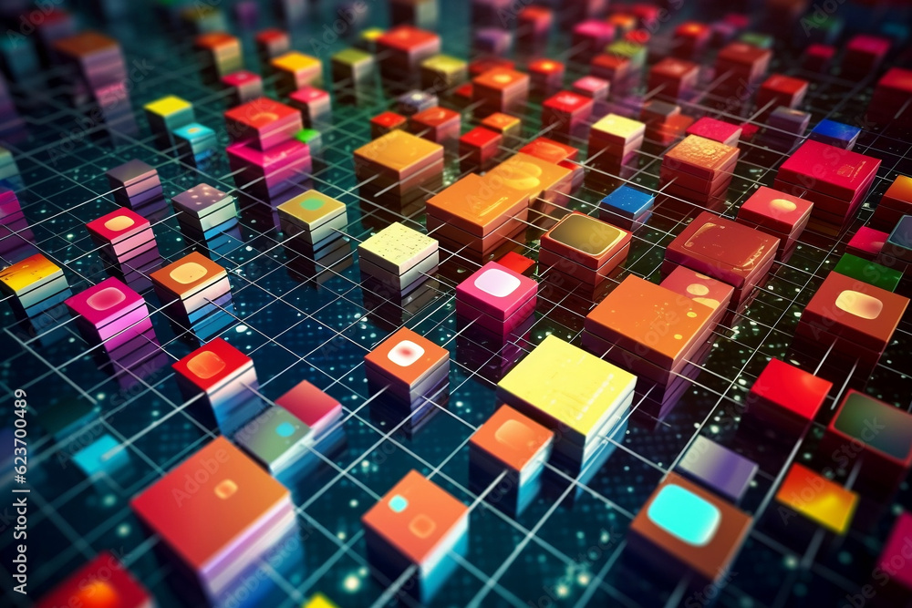 Fototapeta premium abstract background made of colorful cubes