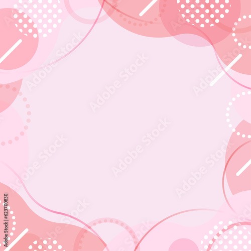 パステルカラーのポップなフレーム ピンク_背景あり_正方形1 © Peco
