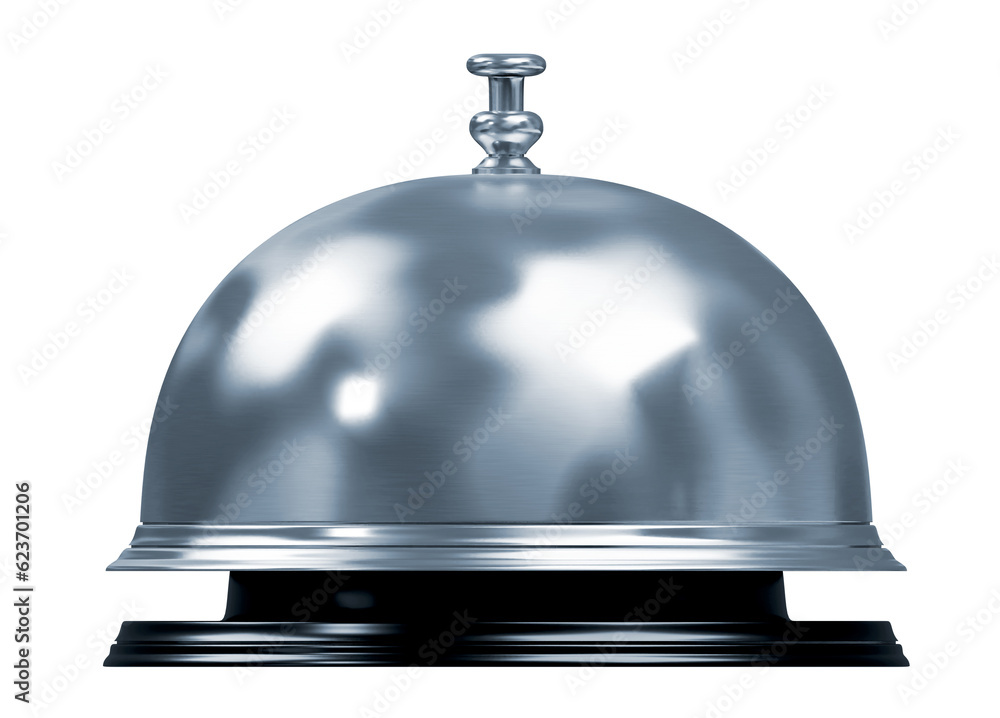Service Bell side view, clipping path, 3D rendering Service Bell side view, clipping path, 3D rendering