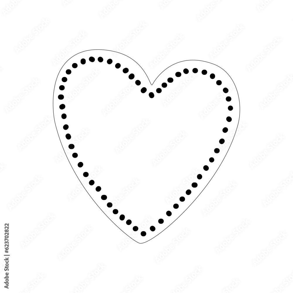 Doodle outline heart icon with outline circles isolated on transparent and white background. Close-up element for design decoration for valentine's day, mother's day and birthday. Vector illustration Doodle outline heart icon with outline circles isolated on transparent and white background. Close-up element for design decoration for valentine's day, mother's day and birthday. Vector illustration