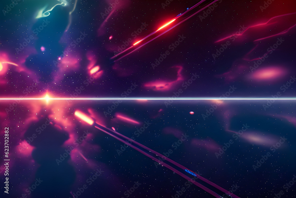 Obraz premium Space wallpaper banner background. Generative AI