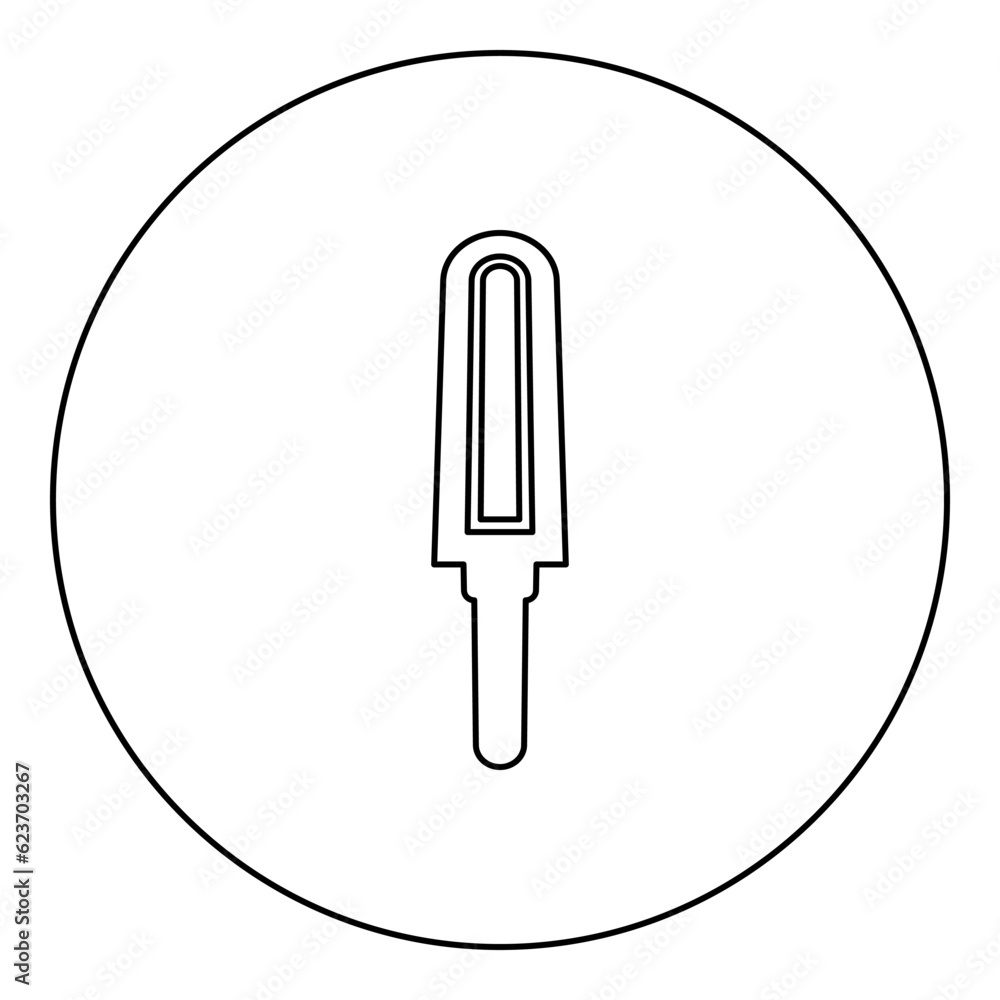 Hand metal detector held personal airport security concept scanner icon in circle round black color vector illustration image outline contour line thin style Hand metal detector held personal airport security concept scanner icon in circle round black color vector illustration image outline contour line thin style