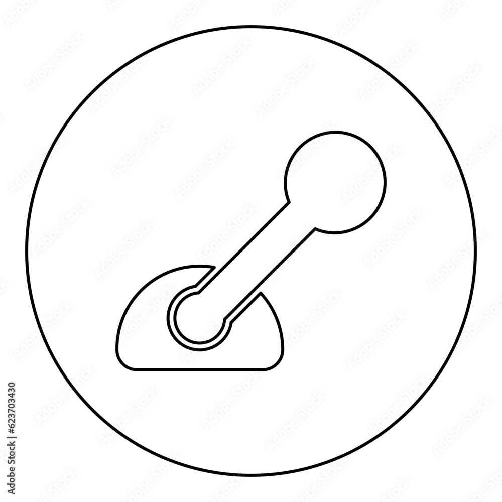 Lever control concept clutch switch on off gearshift transmission gear stick automatic technology icon in circle round black color vector illustration image outline contour line thin style Lever control concept clutch switch on off gearshift transmission gear stick automatic technology icon in circle round black color vector illustration image outline contour line thin style