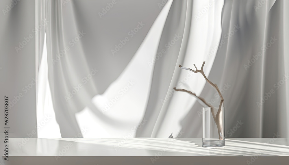 Free Photo Empty white counter table, soft, smooth blowing sheer fabric curtain drapery, tree branch. Free Photo Empty white counter table, soft, smooth blowing sheer fabric curtain drapery, tree branch.